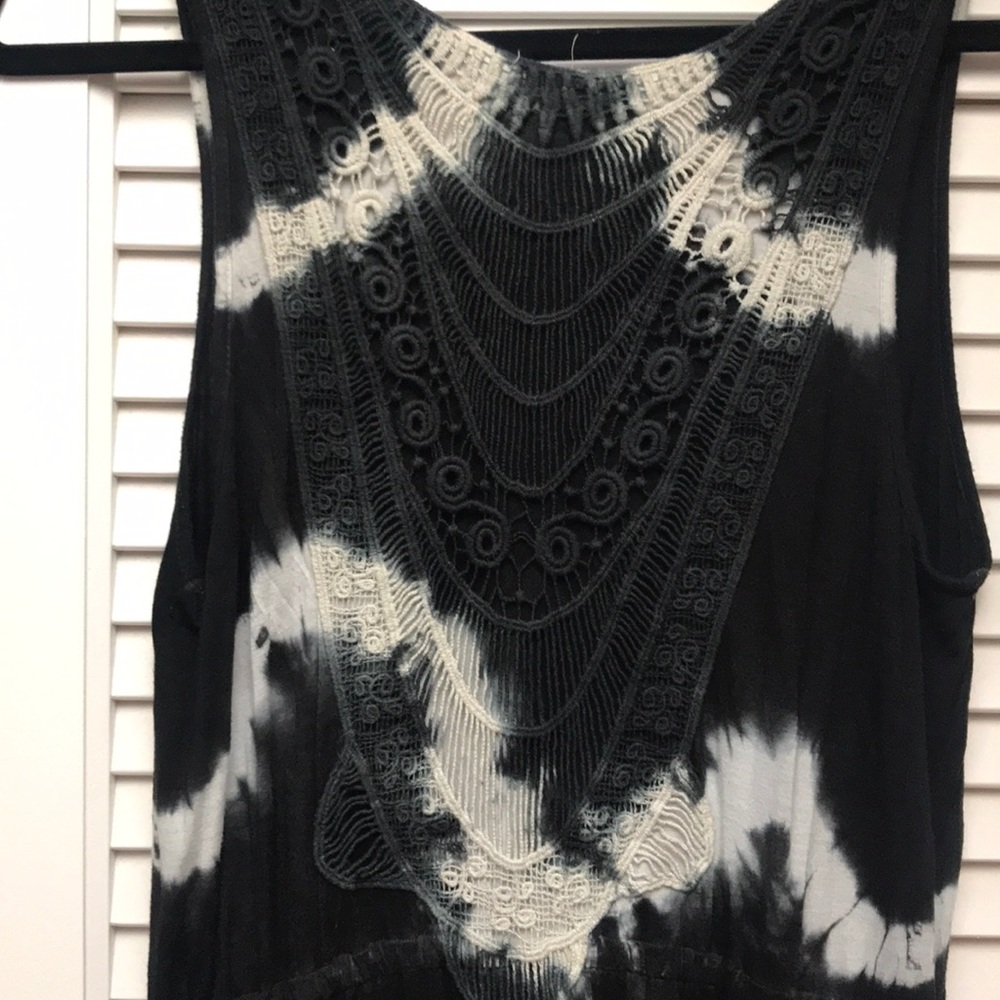 Tie dye crochet maxi dress L